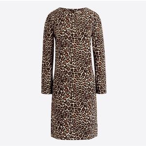 J. Crew 0 Brown Cheetah Print Crepe Shift Dress